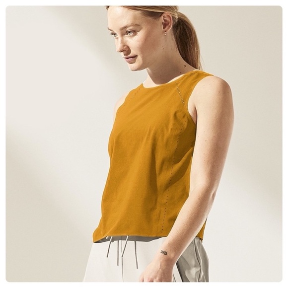 Athleta Terra Tuscan Gold Perforated Crop Tank - Picture 2 of 10